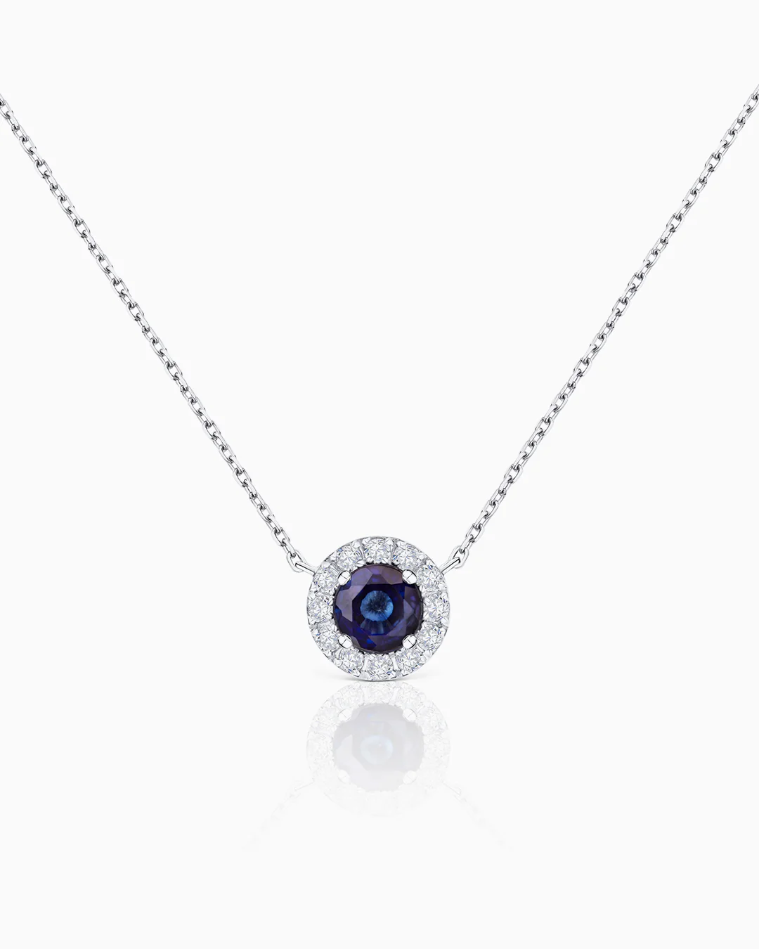 Gargantilla Anette de Zafiro y Diamantes en Oro Blanco de 18 Kt