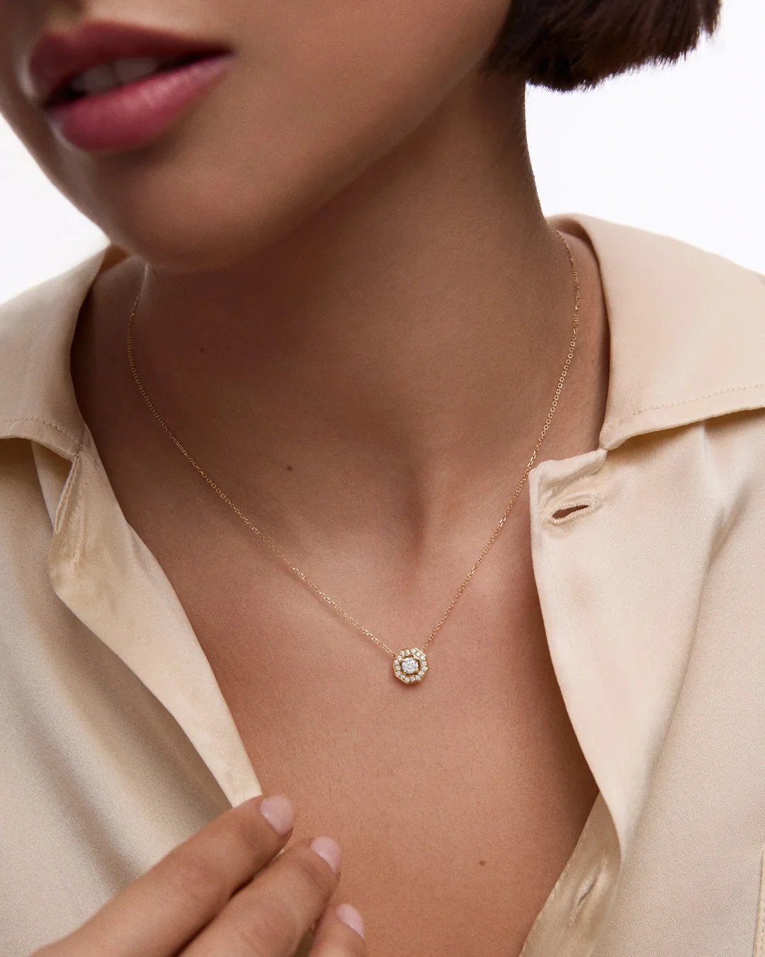 Gargantilla Art Deco Belle de Diamantes 0,30 Cts. en Oro Amarillo de 18 Kt - Image 2