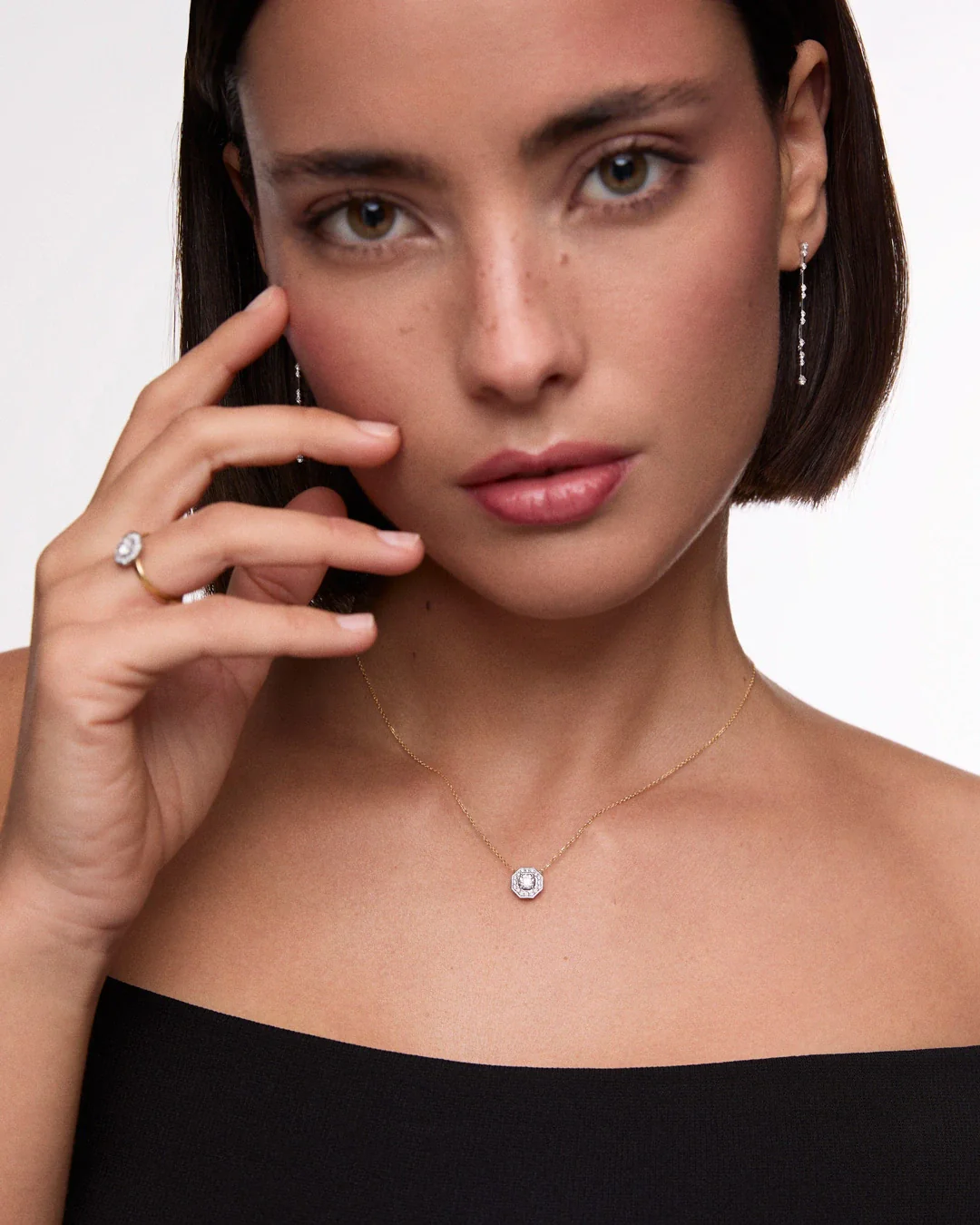 Gargantilla Art Deco Belle de Diamantes 0,43 Cts. en Oro Blanco y Amarillo de 18 Kt - Image 3