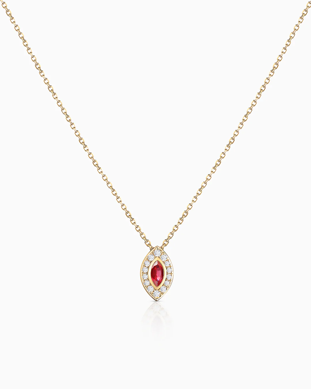 Gargantilla Art Deco Cleo de Rubí y Diamantes en Oro Amarillo de 18 Kt