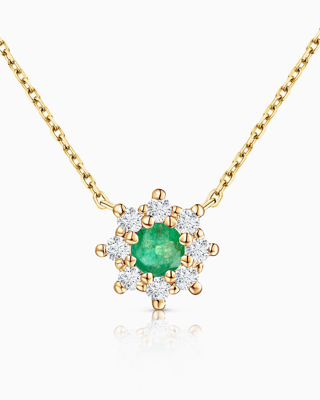 Gargantilla Astrid de Esmeralda y Diamantes en Oro Amarillo de 18 Kt