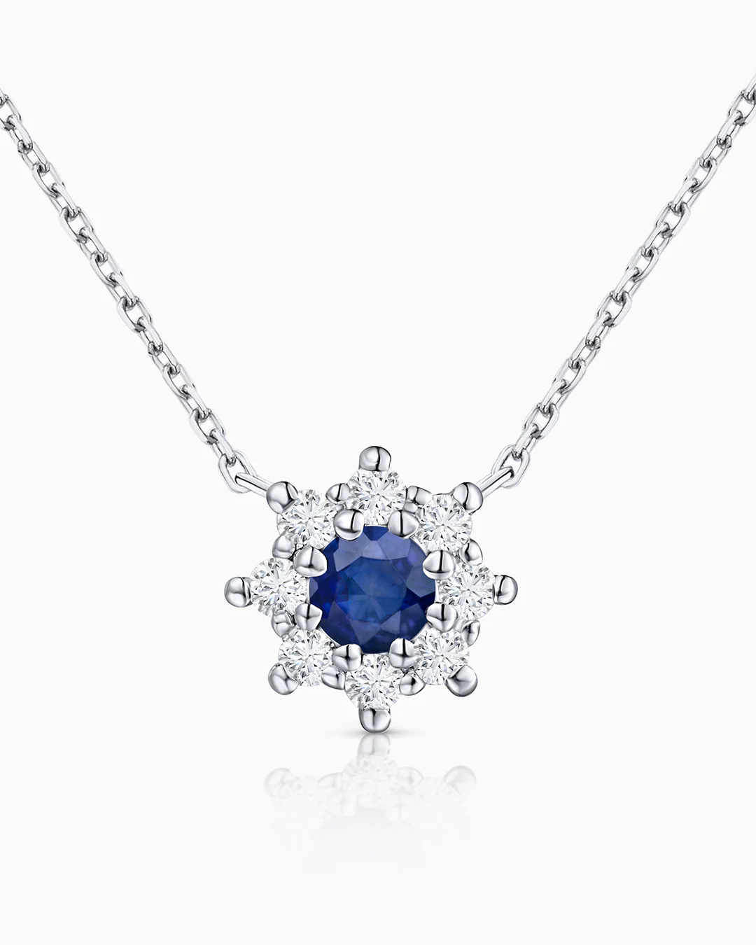 Gargantilla Astrid de Zafiro y Diamantes en Oro Blanco de 18 Kt