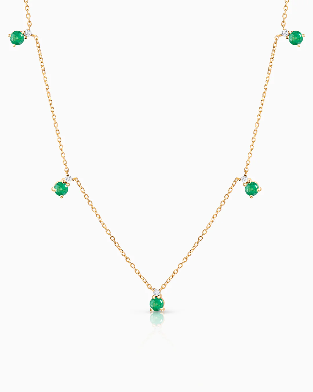 Gargantilla Bonnie de Esmeraldas y Diamantes en Oro Amarillo de 18 Kt - Image 4