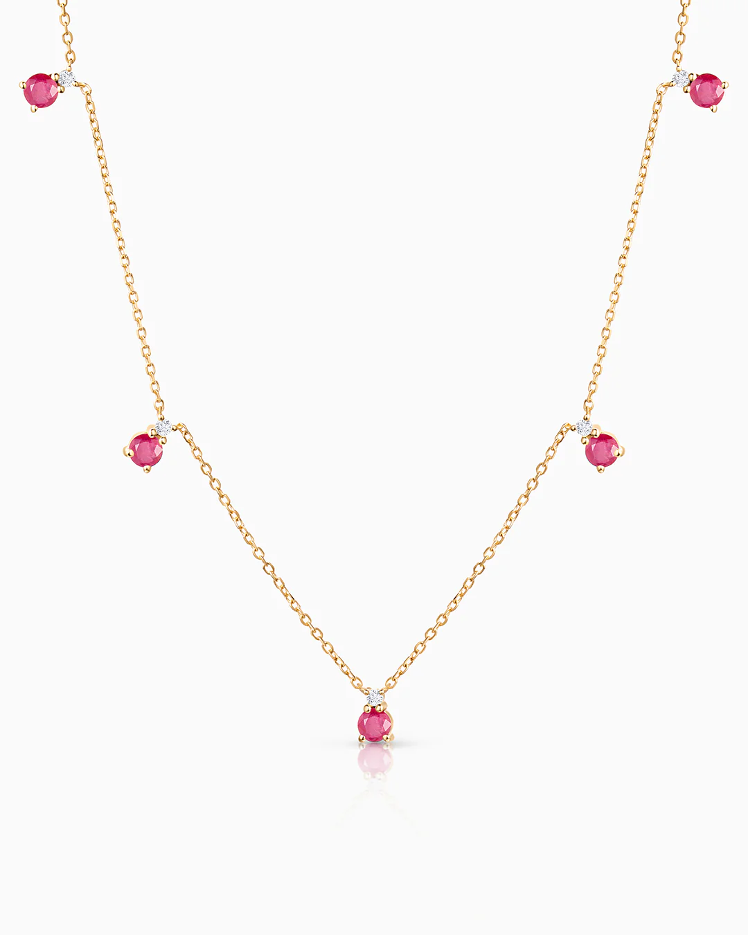 Gargantilla Bonnie de Rubíes y Diamantes en Oro Amarillo de 18 Kt - Image 4