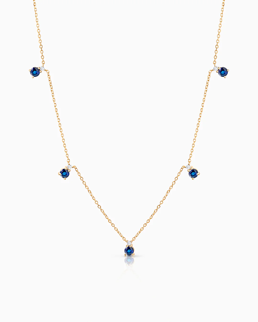 Gargantilla Bonnie de Zafiros y Diamantes en Oro Amarillo de 18 Kt