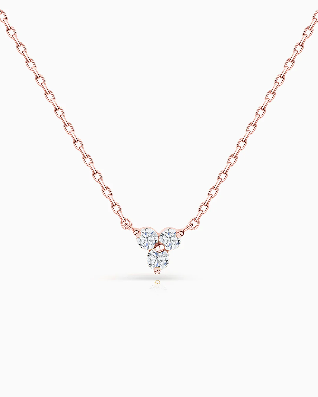 Gargantilla Clover Diamonds Petite en Oro Rosa de 18 Kt