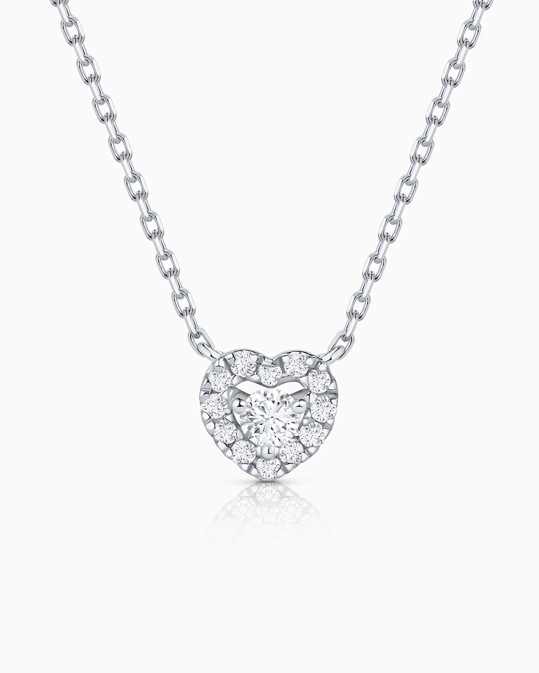 Gargantilla Corazón Ariadne de Diamantes en Oro Blanco de 18 Kt