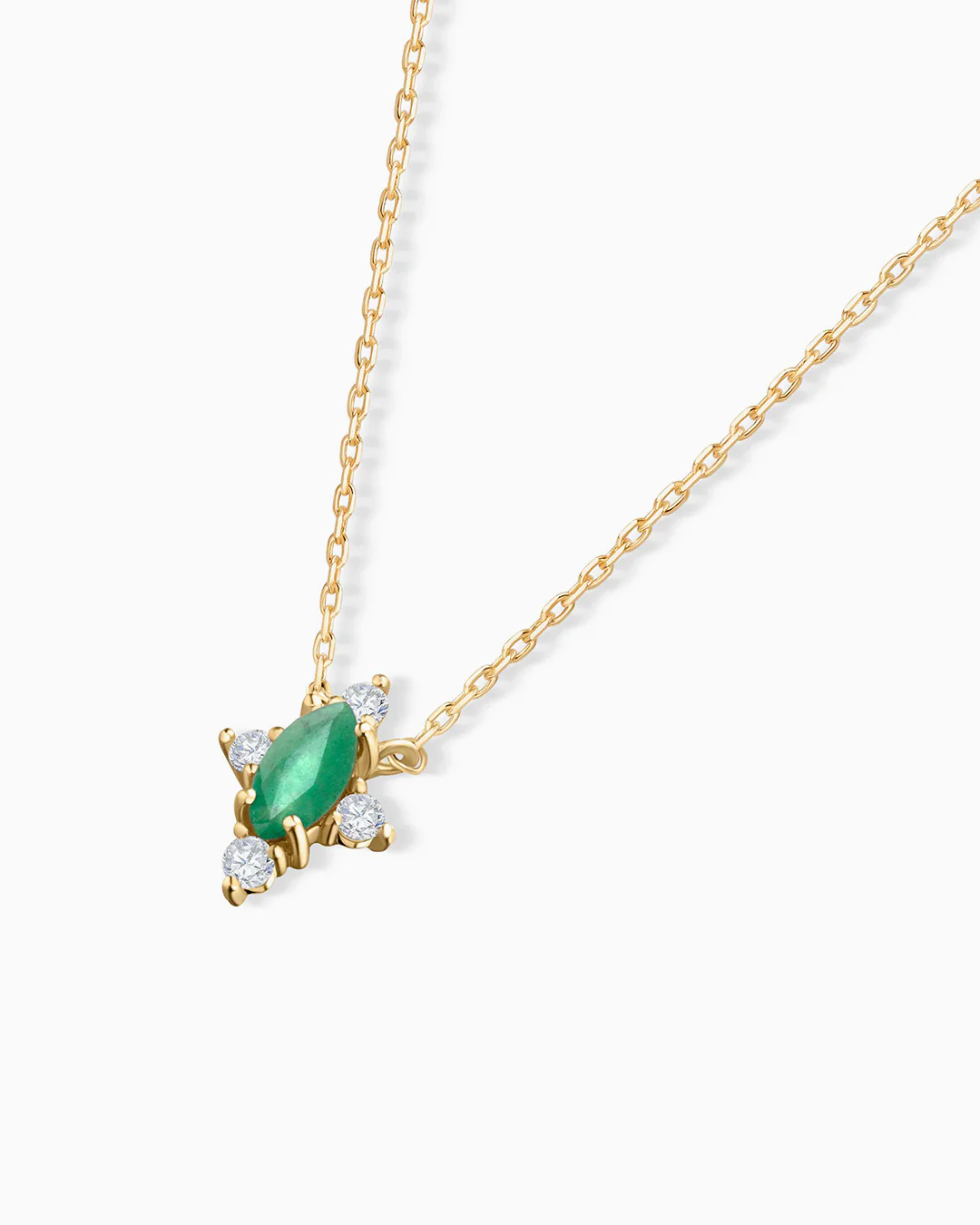 Gargantilla Crown Marquise de Esmeralda en Oro Amarillo de 18 Kt - Image 2