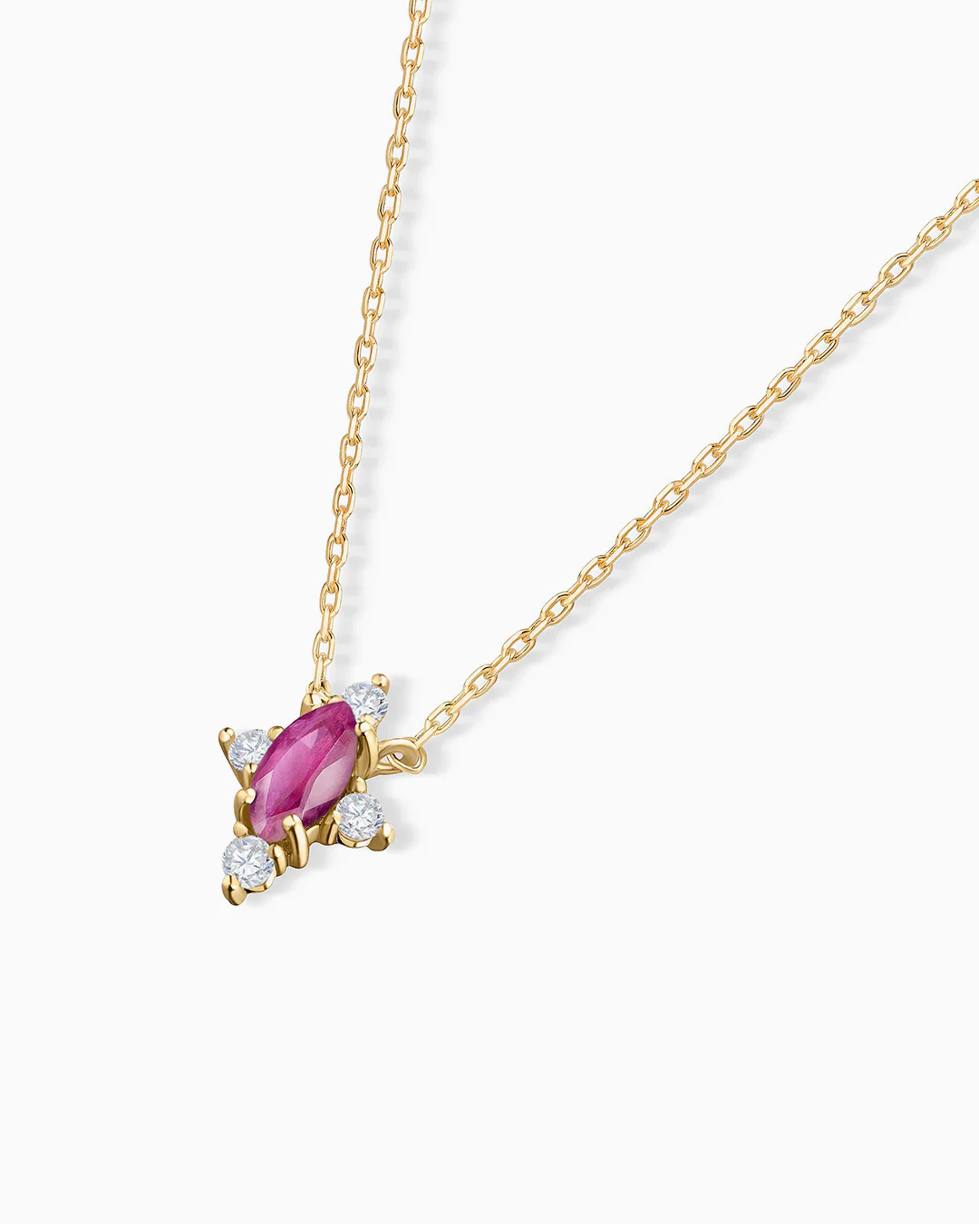 Gargantilla Crown Marquise de Rubí en Oro Amarillo de 18 Kt - Image 3