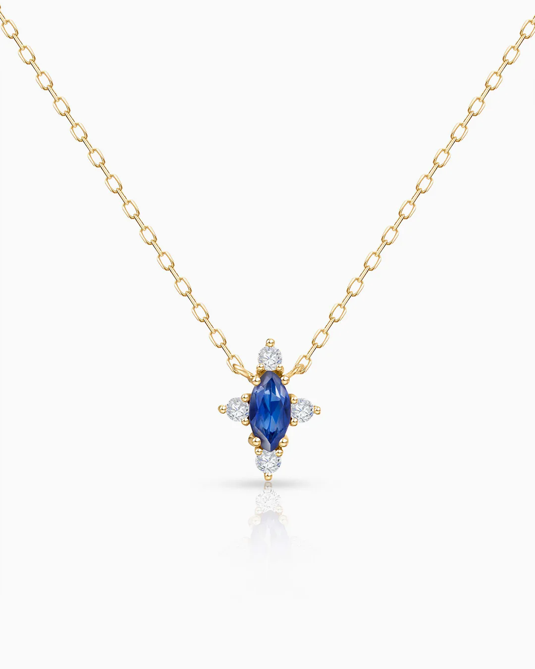 Gargantilla Crown Marquise de Zafiro en Oro Amarillo de 18 Kt