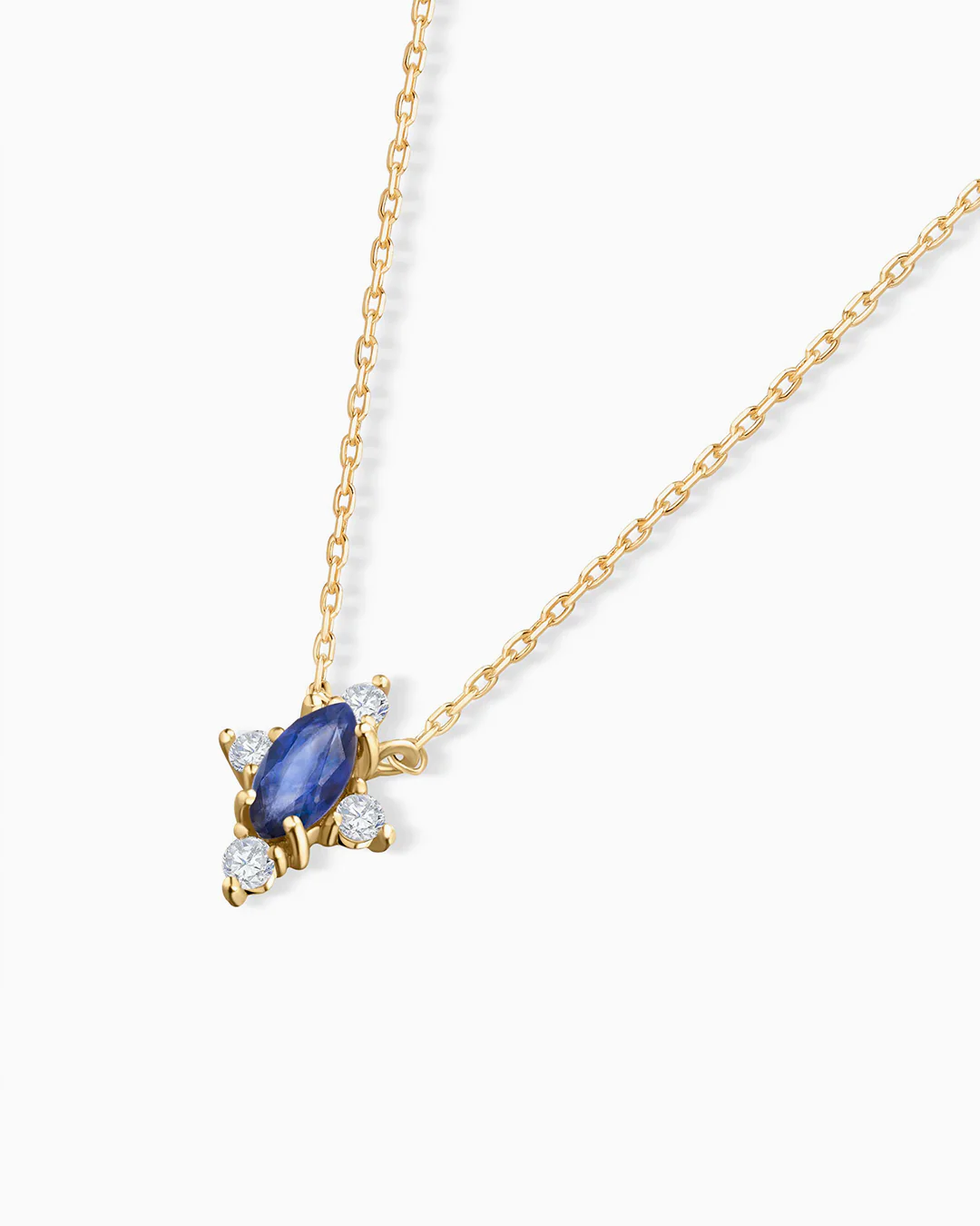 Gargantilla Crown Marquise de Zafiro en Oro Amarillo de 18 Kt - Image 2