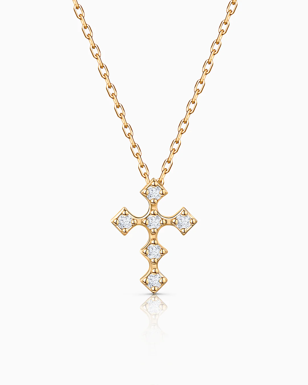 Gargantilla Crux de Diamantes en Oro Amarillo de 18 Kt