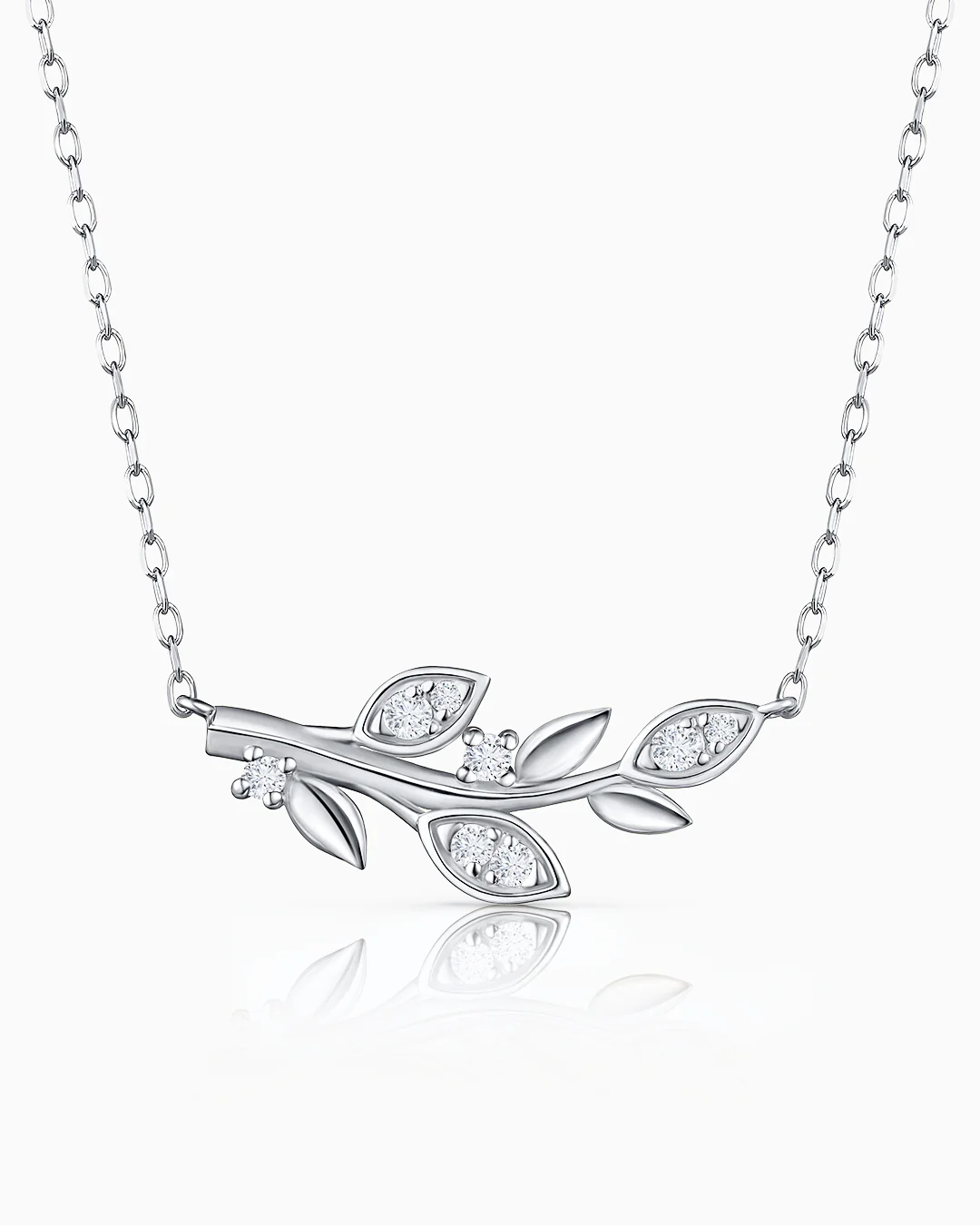 Gargantilla Dafne de Diamantes en Oro Blanco de 18 Kt