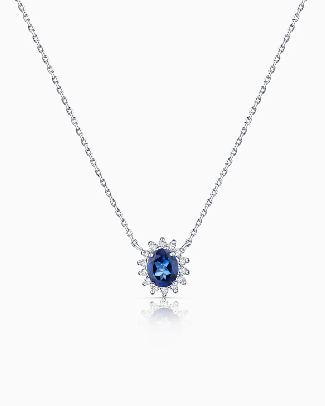 Gargantilla Dalia de Zafiro y Diamantes en Oro Blanco de 18 Kt - Image 4