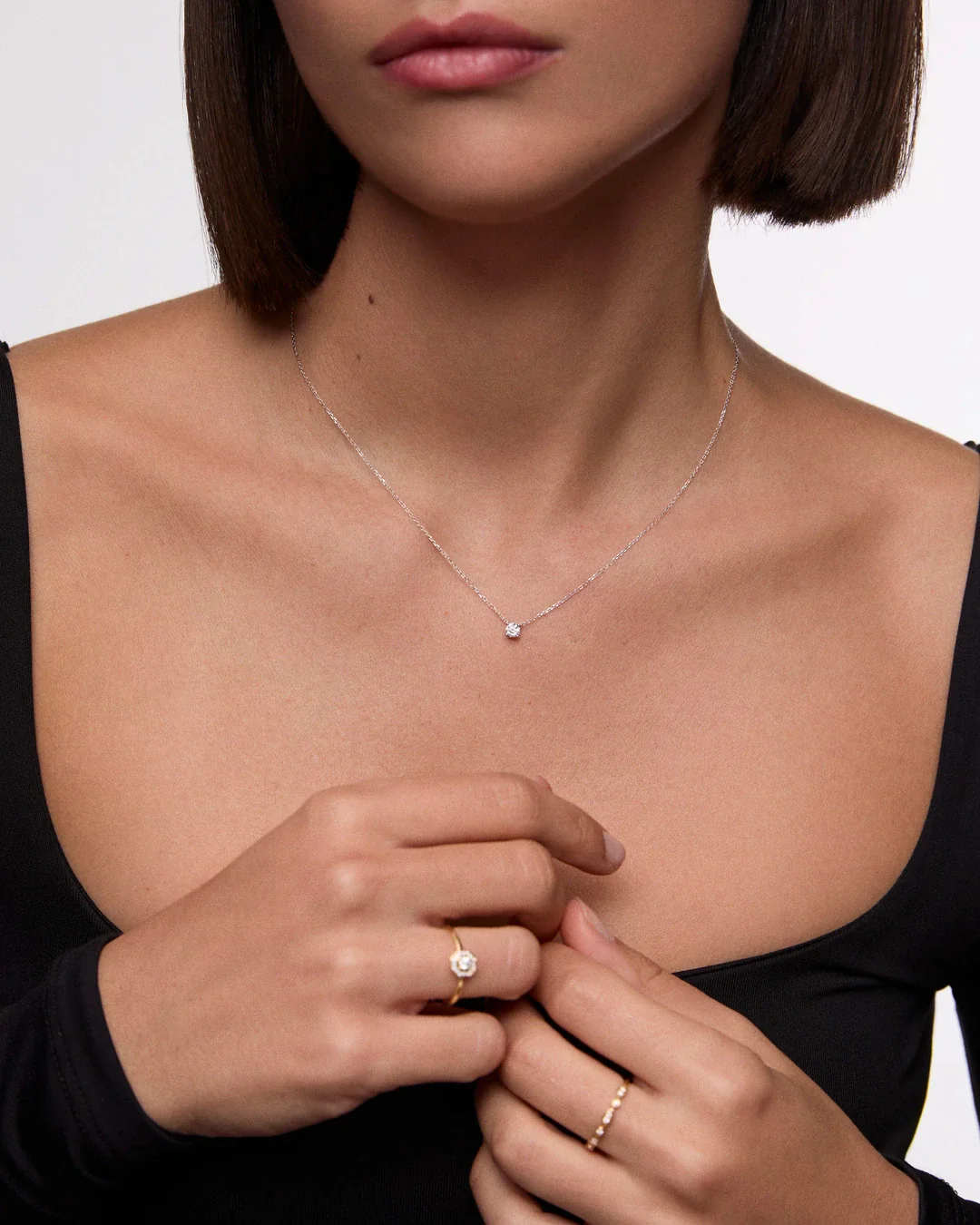 Gargantilla Eve de Diamante 0,25 Cts. en Oro Blanco de 18 Kt - Image 3