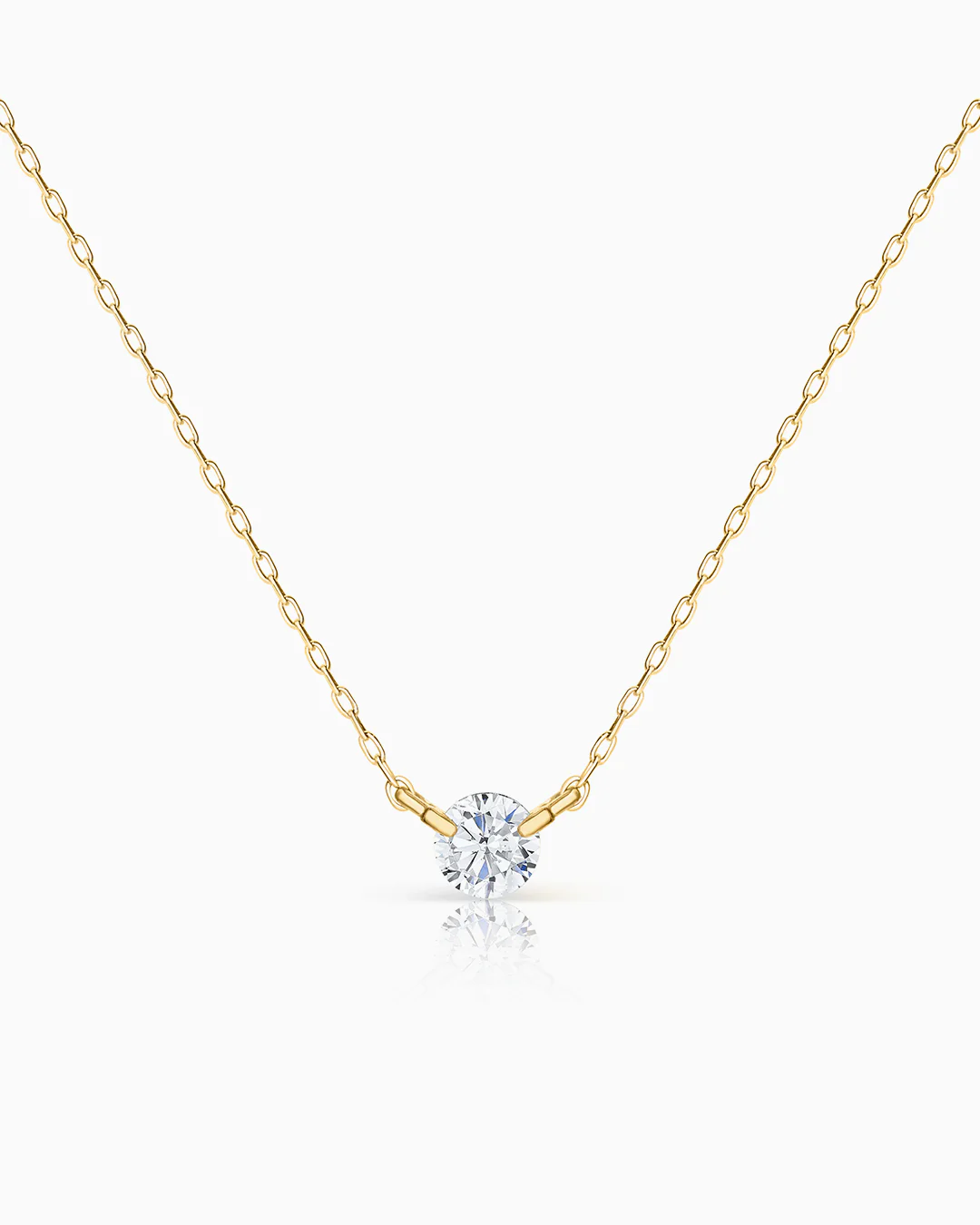 Gargantilla Floating Stud Diamond en Oro Amarillo de 18 Kt