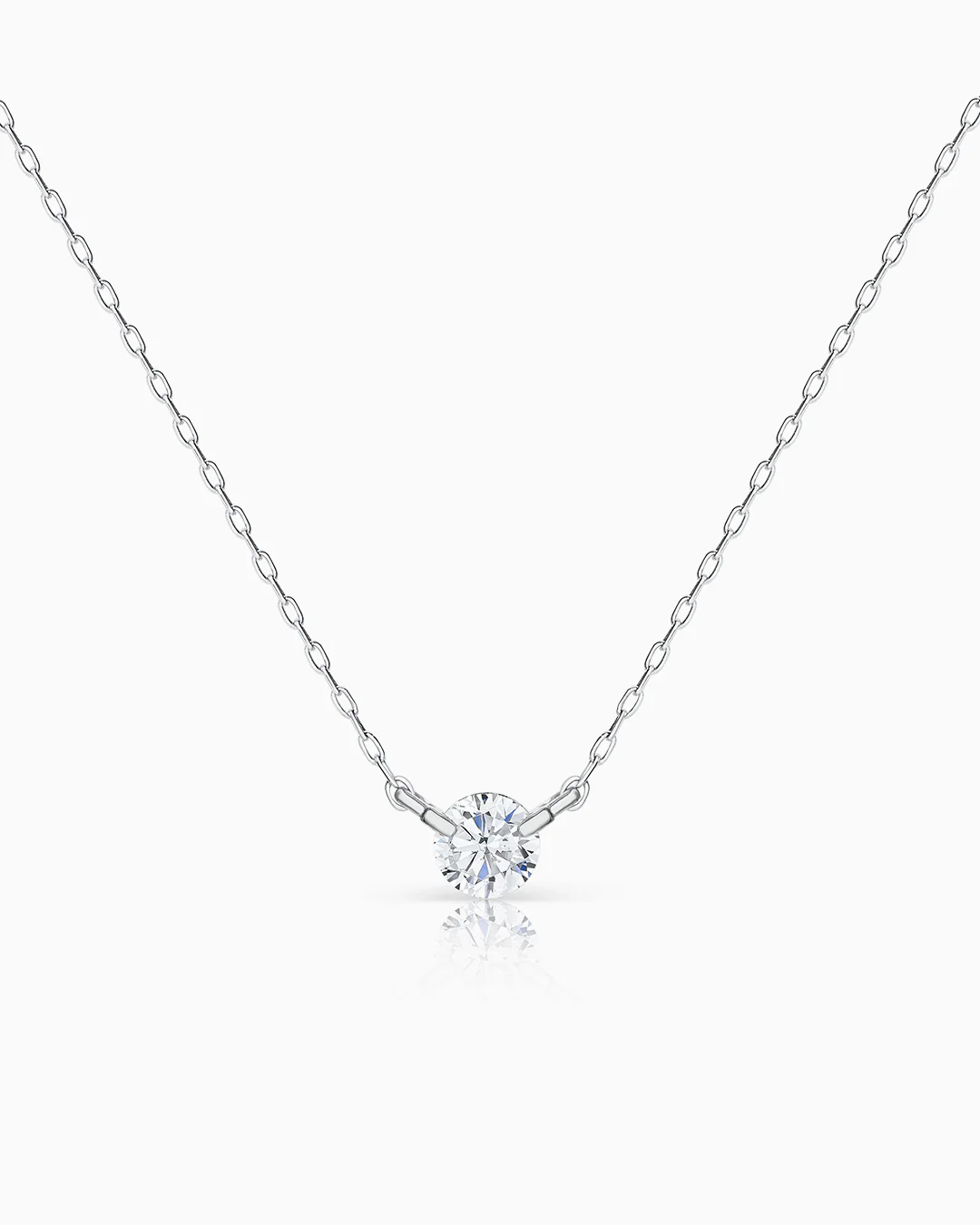 Gargantilla Floating Stud Diamond en Oro Blanco de 18 Kt