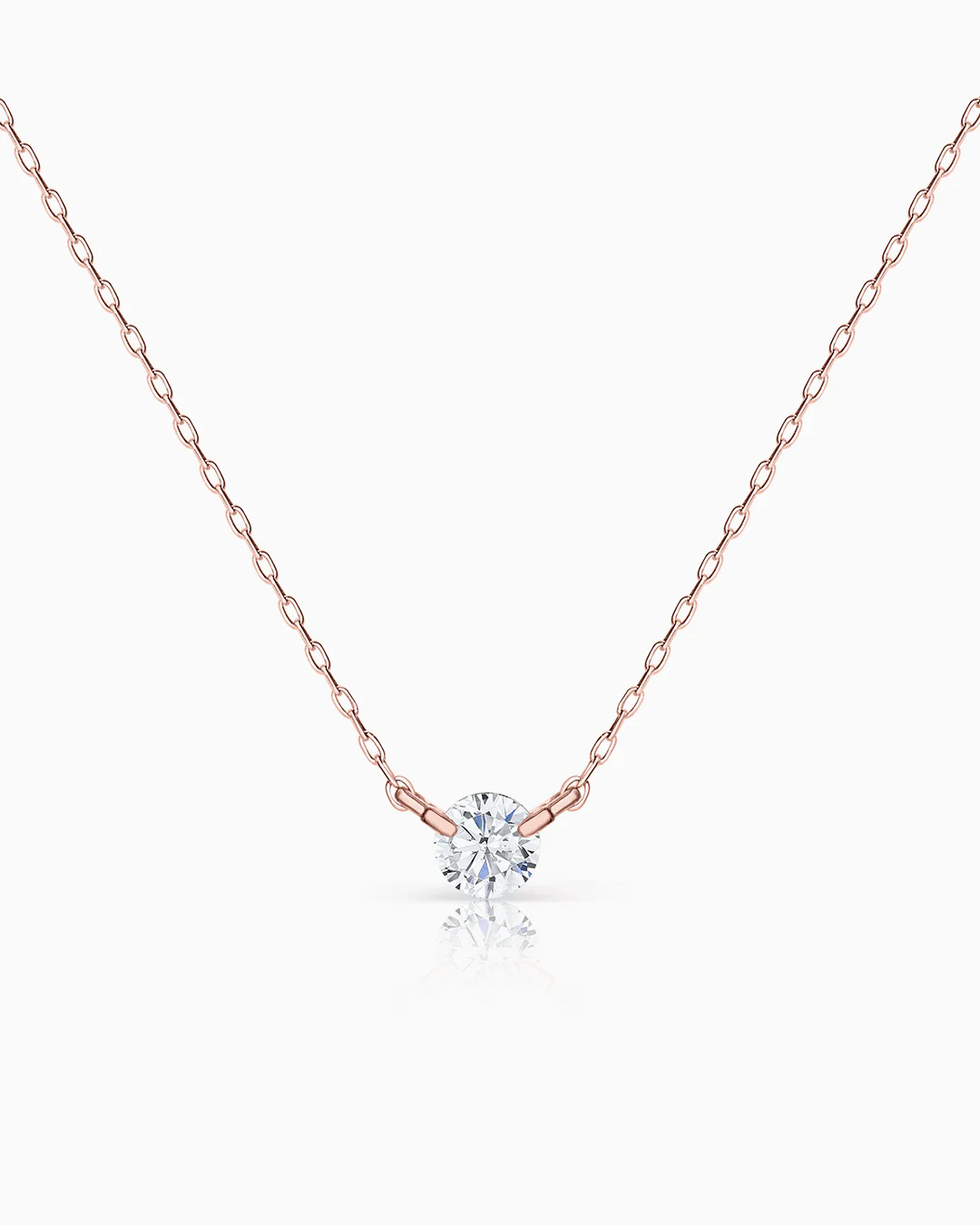 Gargantilla Floating Stud Diamond en Oro Rosa de 18 Kt