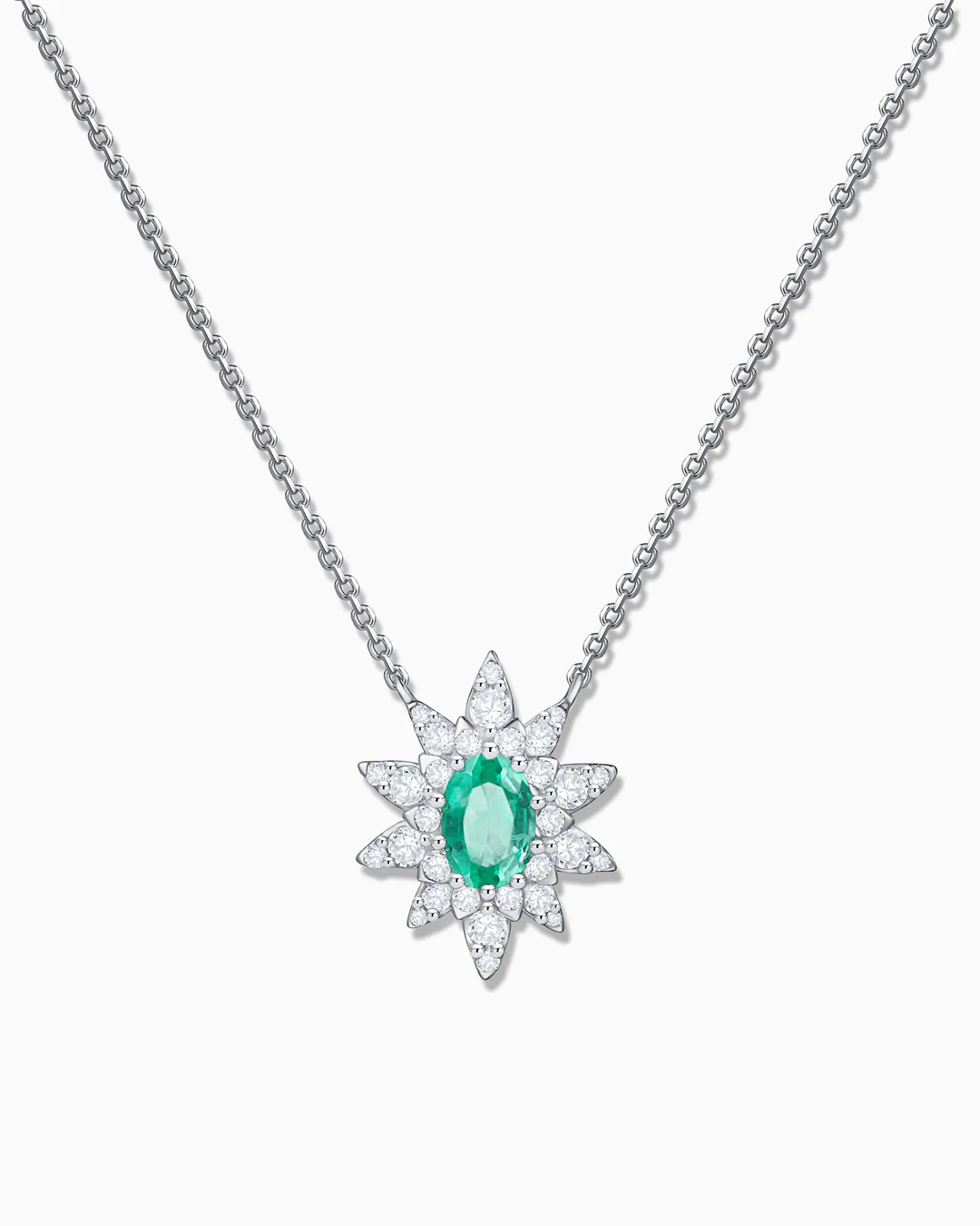 Gargantilla Green Jay de Esmeralda y Diamantes en Oro Blanco de 18 Kt - Image 4