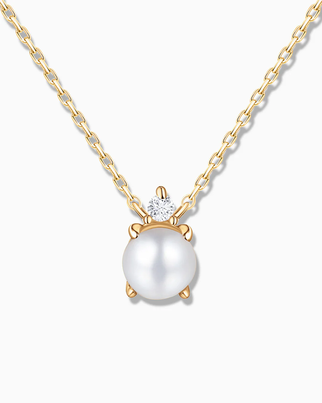 Gargantilla Holly de Perla y Diamante en Oro Amarillo de 18 Kt