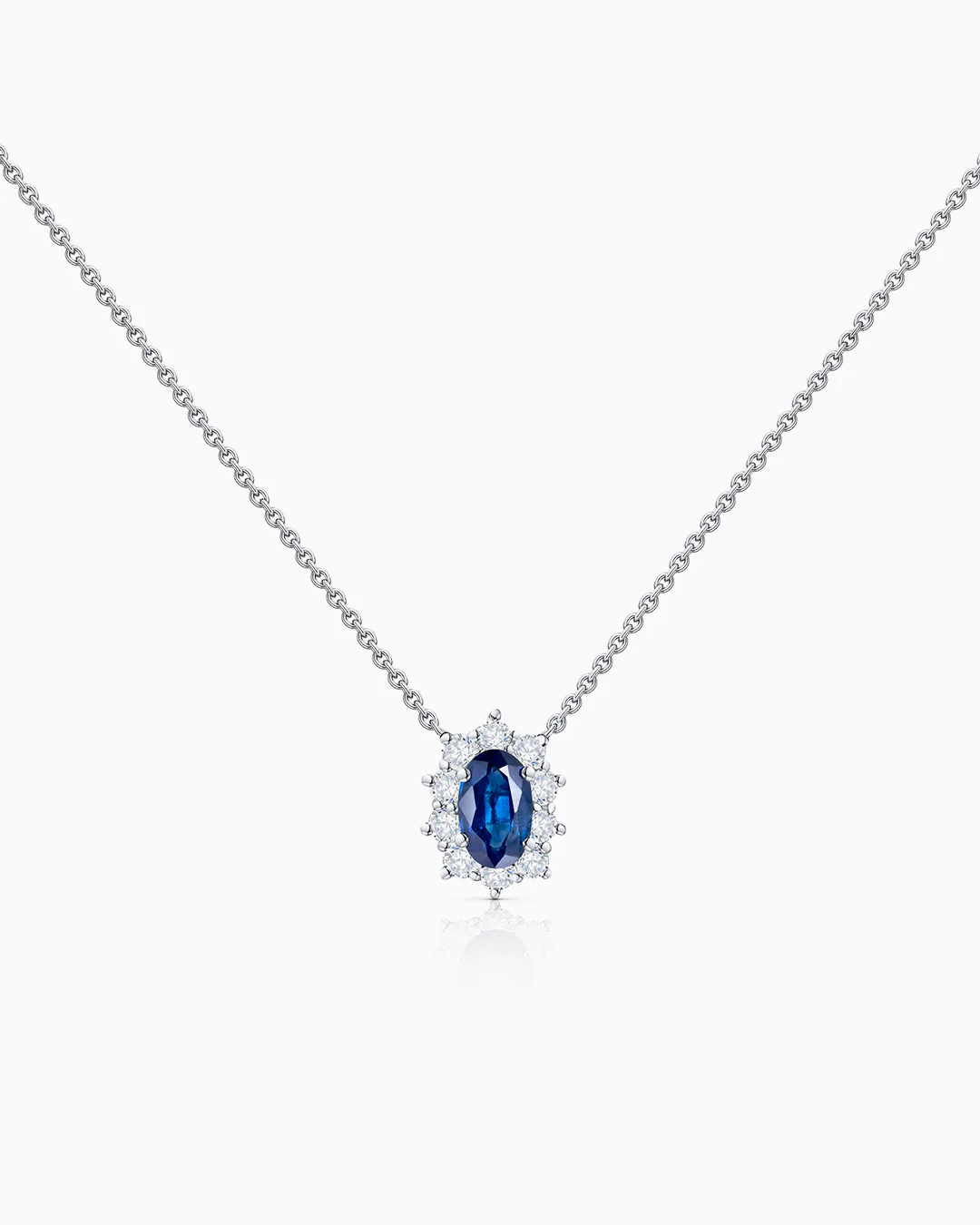 Gargantilla Irem de Zafiro y Diamantes 0,30 Cts. en Oro Blanco de 18 Kt - Image 4