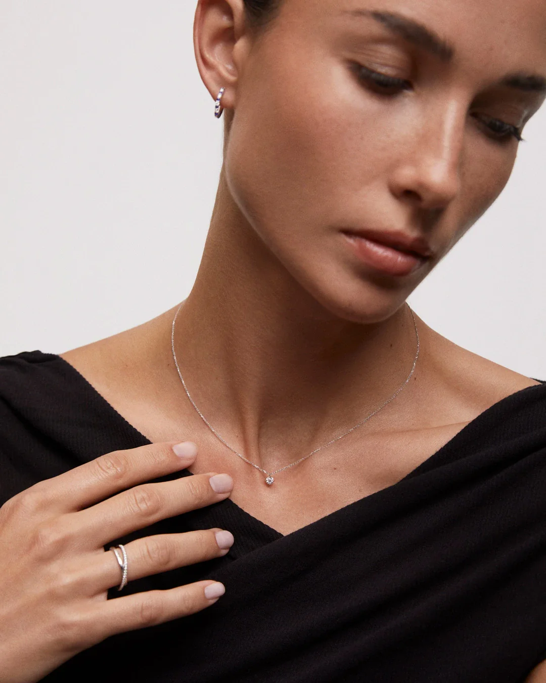 Gargantilla Jolie de Diamante 0,25 Cts. en Oro Blanco de 18 Kt - Image 3