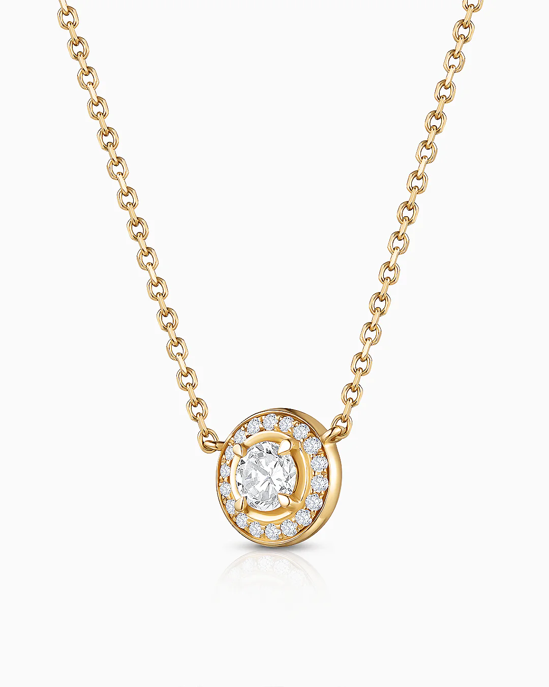 Gargantilla Liora Halo de Diamantes en Oro Amarillo de 18 kt - Image 4