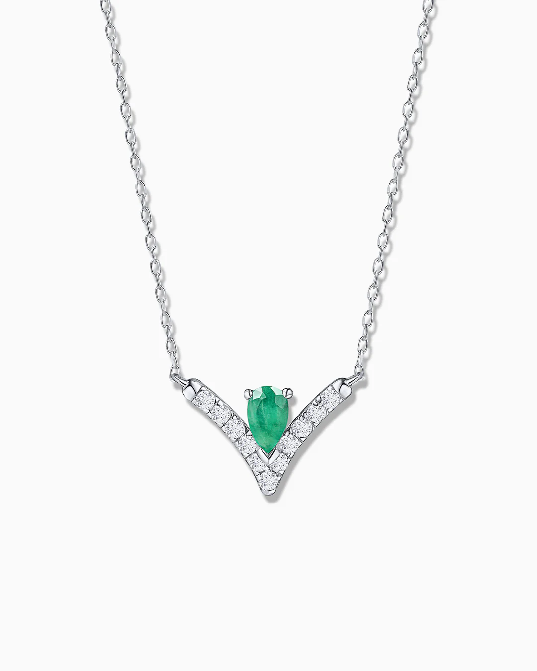 Gargantilla Mia de Esmeralda y Diamantes en Oro Blanco de 18 Kt