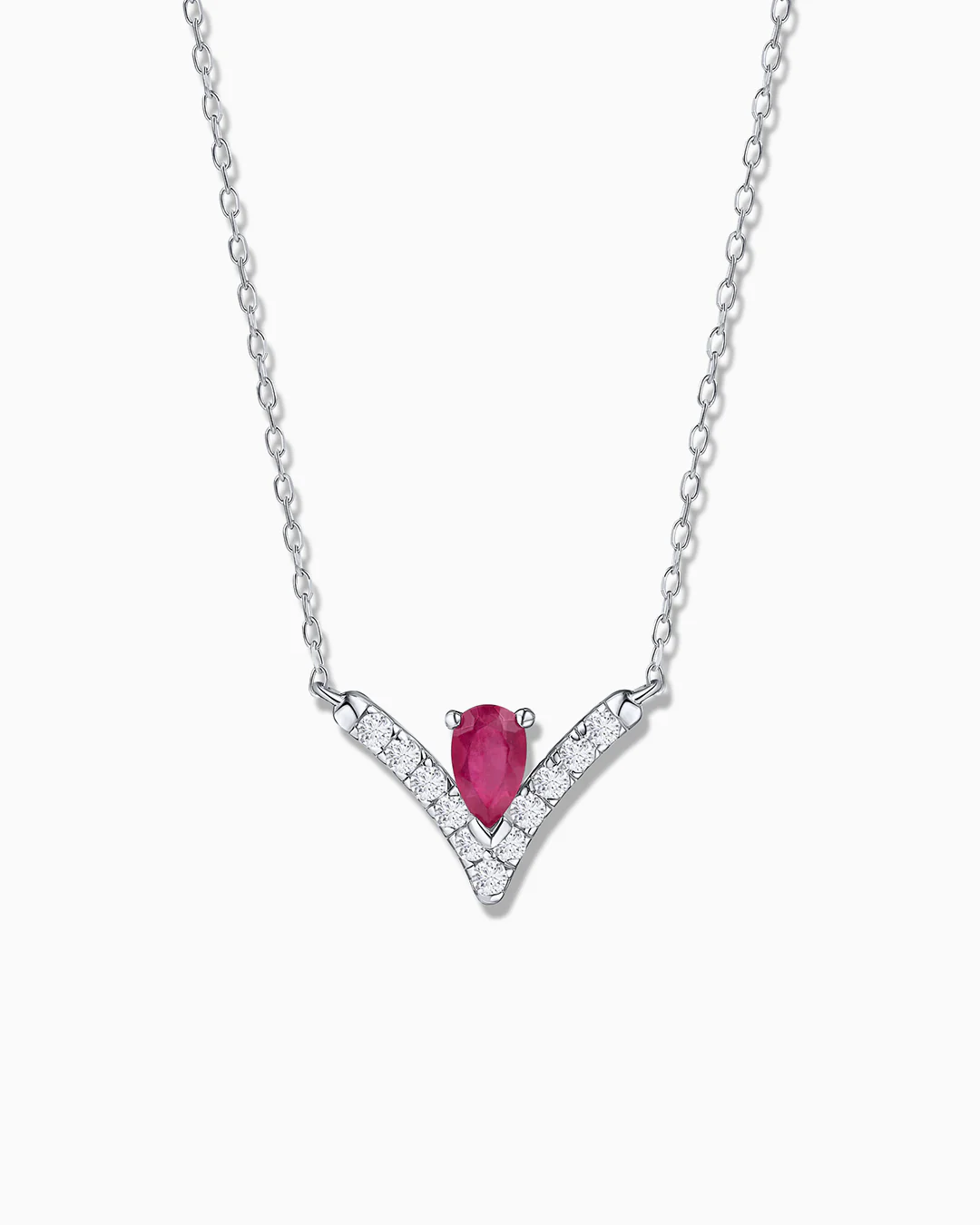 Gargantilla Mia de Rubí y Diamantes en Oro Blanco de 18 Kt