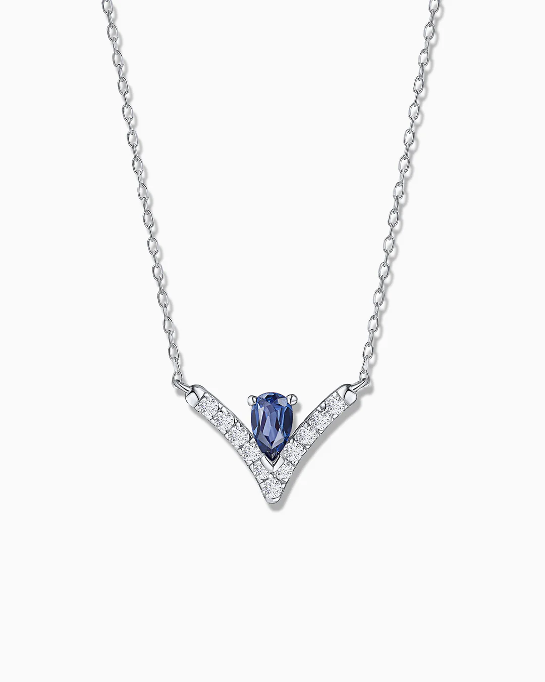 Gargantilla Mia de Zafiro y Diamantes en Oro Blanco de 18 Kt