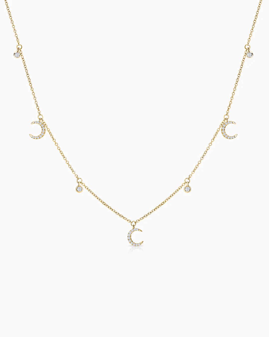 Gargantilla Moon Diamonds en Oro Amarillo de 18 Kt