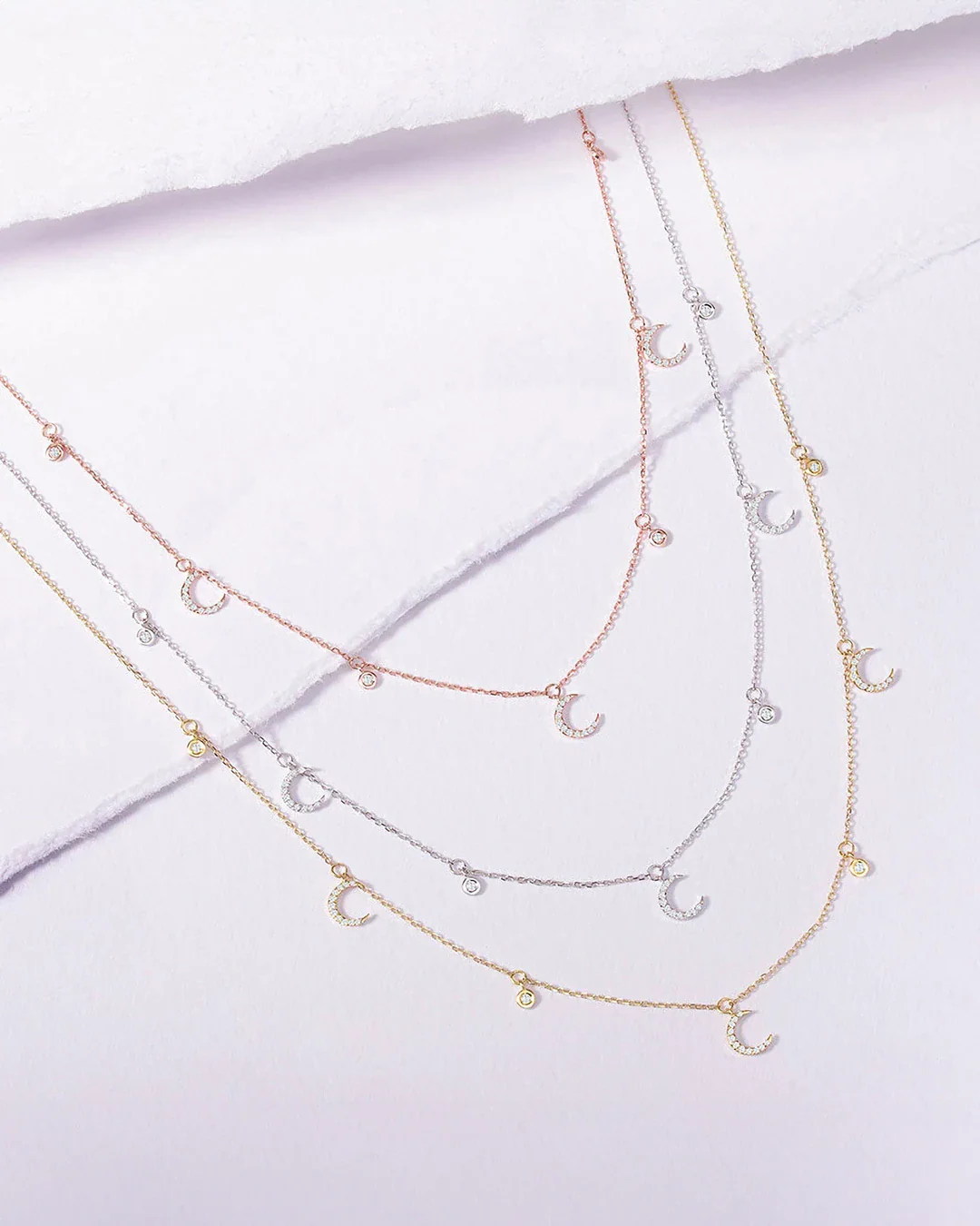 Gargantilla Moon Diamonds en Oro Rosa de 18 Kt - Image 4