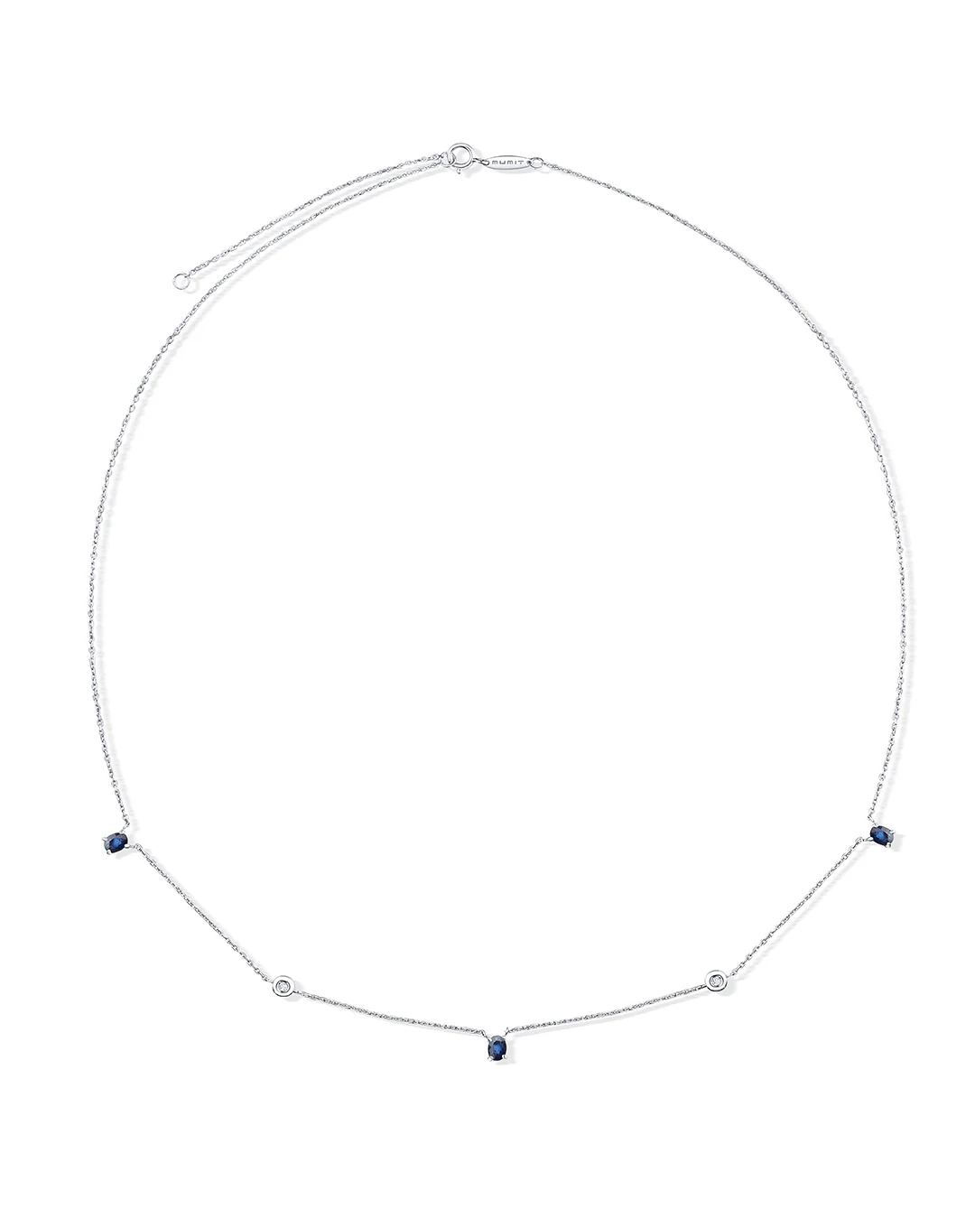 Gargantilla Nina de Zafiros y Diamantes en Oro Blanco de 18 Kt - Image 3
