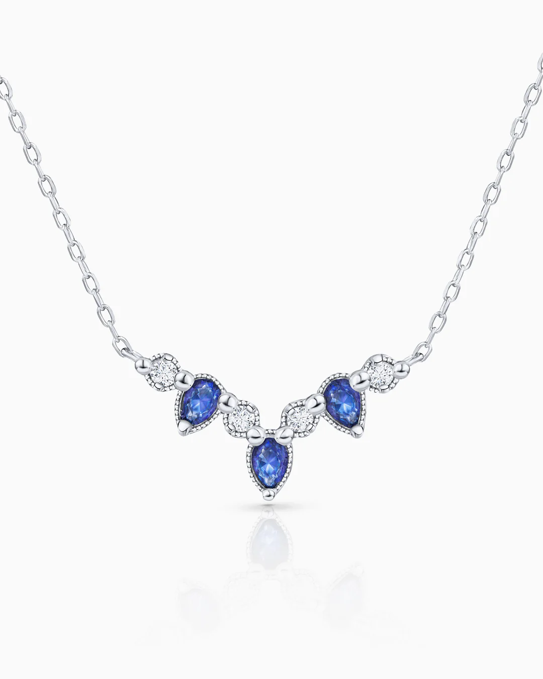 Gargantilla Ondine de Zafiros y Diamantes en Oro Blanco de 18 Kt - Image 2