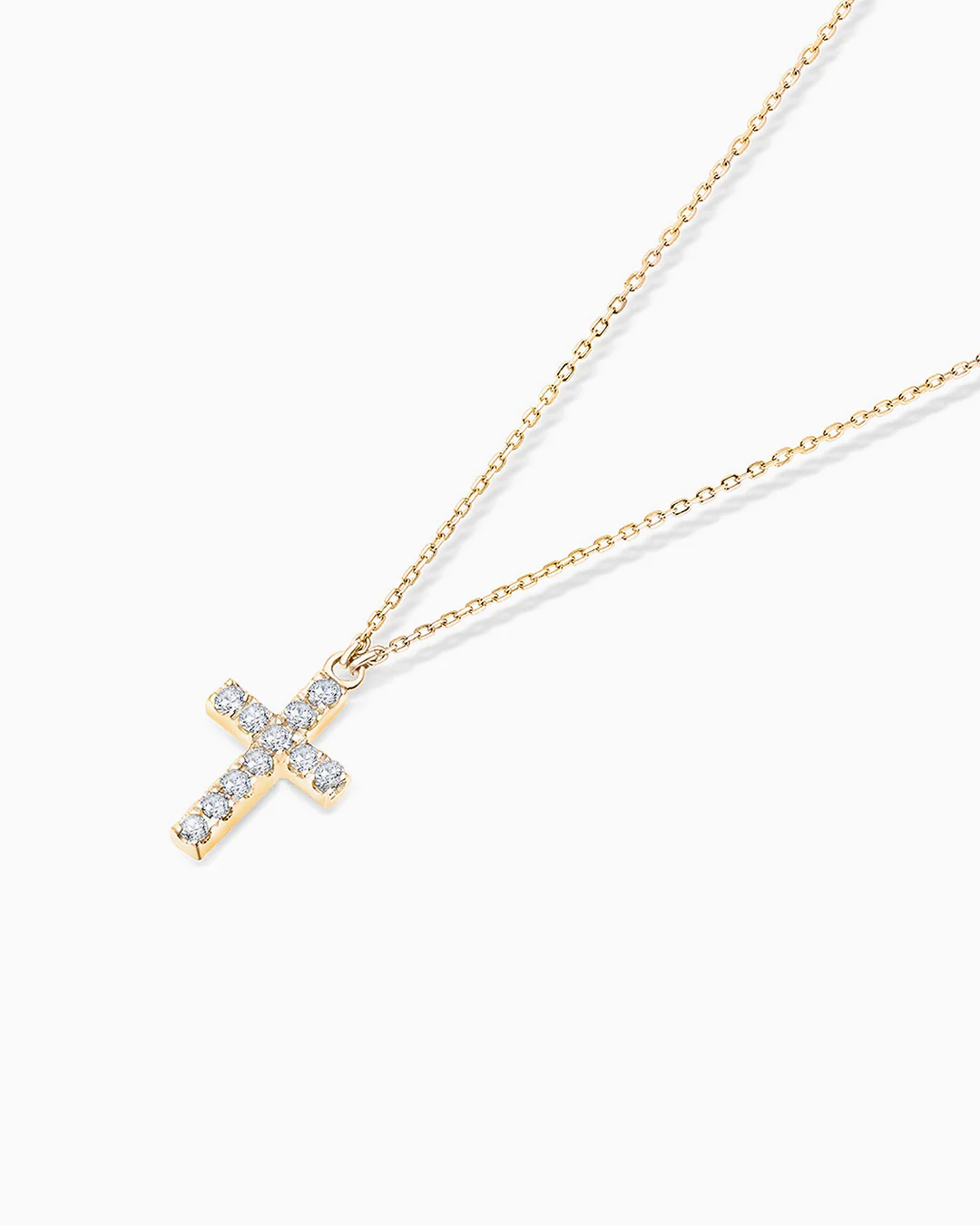 Gargantilla Petite Diamonds Cruz en Oro Amarillo de 18 Kt - Image 3