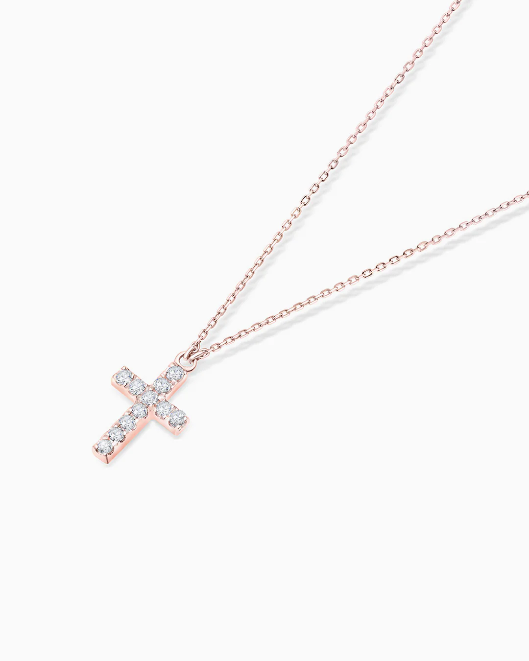 Gargantilla Petite Diamonds Cruz en Oro Rosa de 18 Kt - Image 3