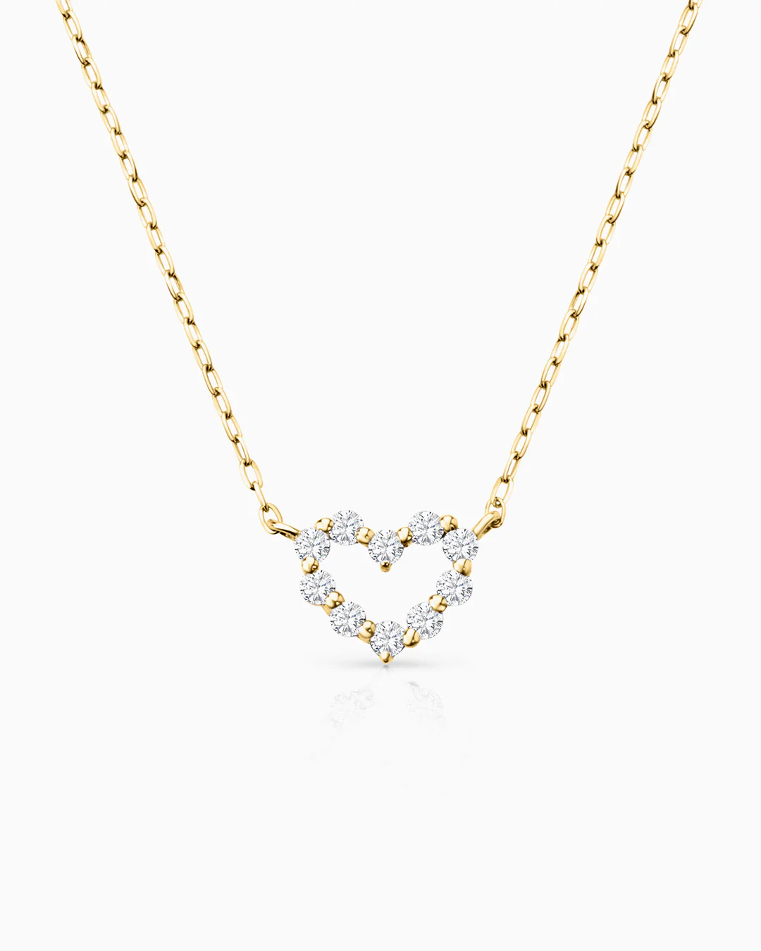 Gargantilla Petite Diamonds Heart en Oro Amarillo de 18 Kt