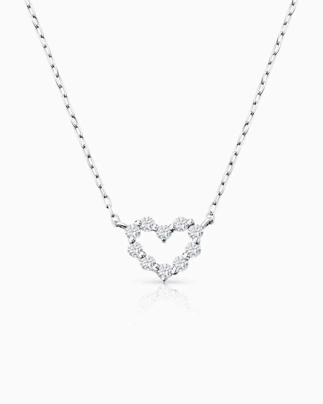Gargantilla Petite Diamonds Heart en Oro Blanco de 18 Kt
