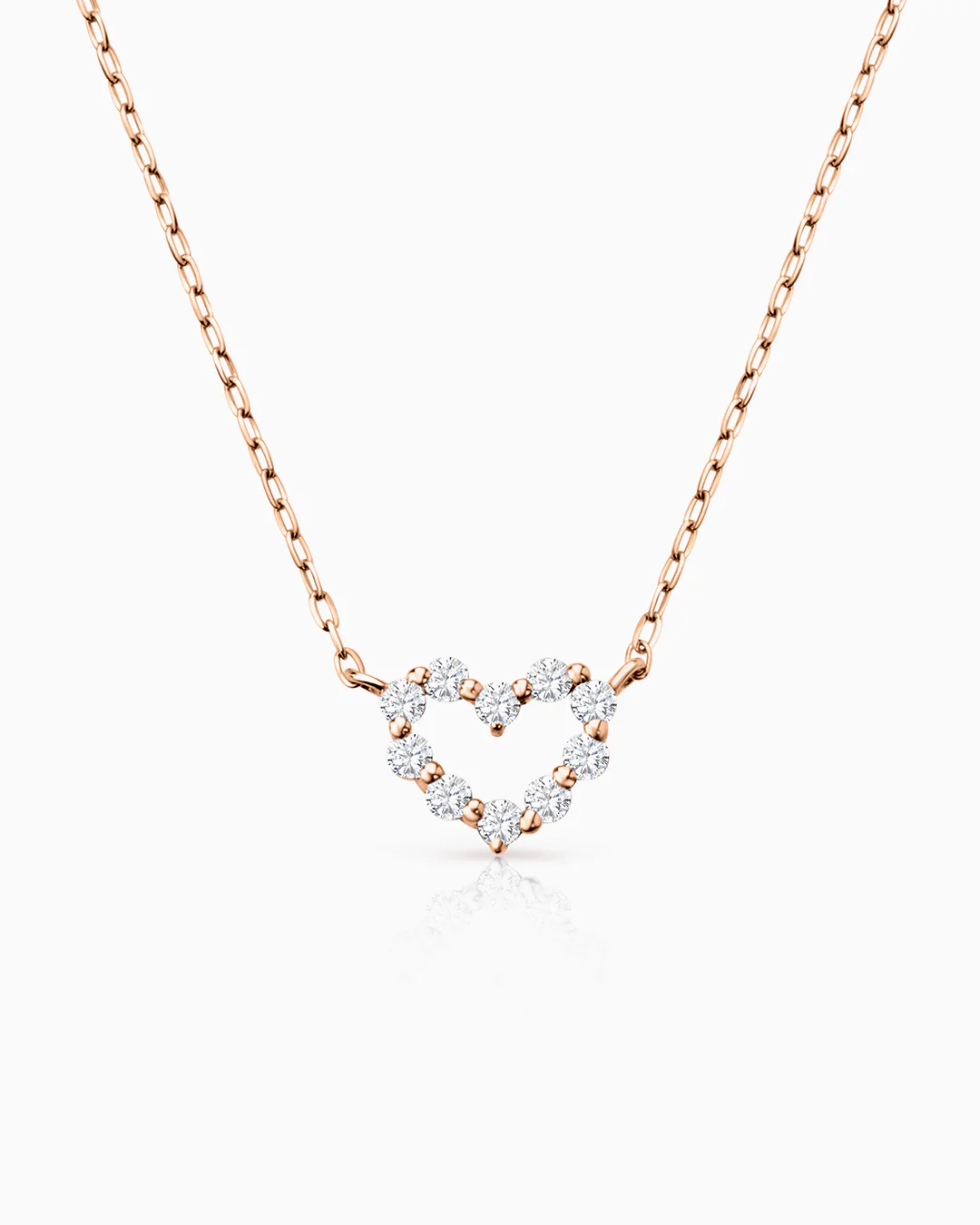 Gargantilla Petite Diamonds Heart en Oro Rosa de 18 Kt