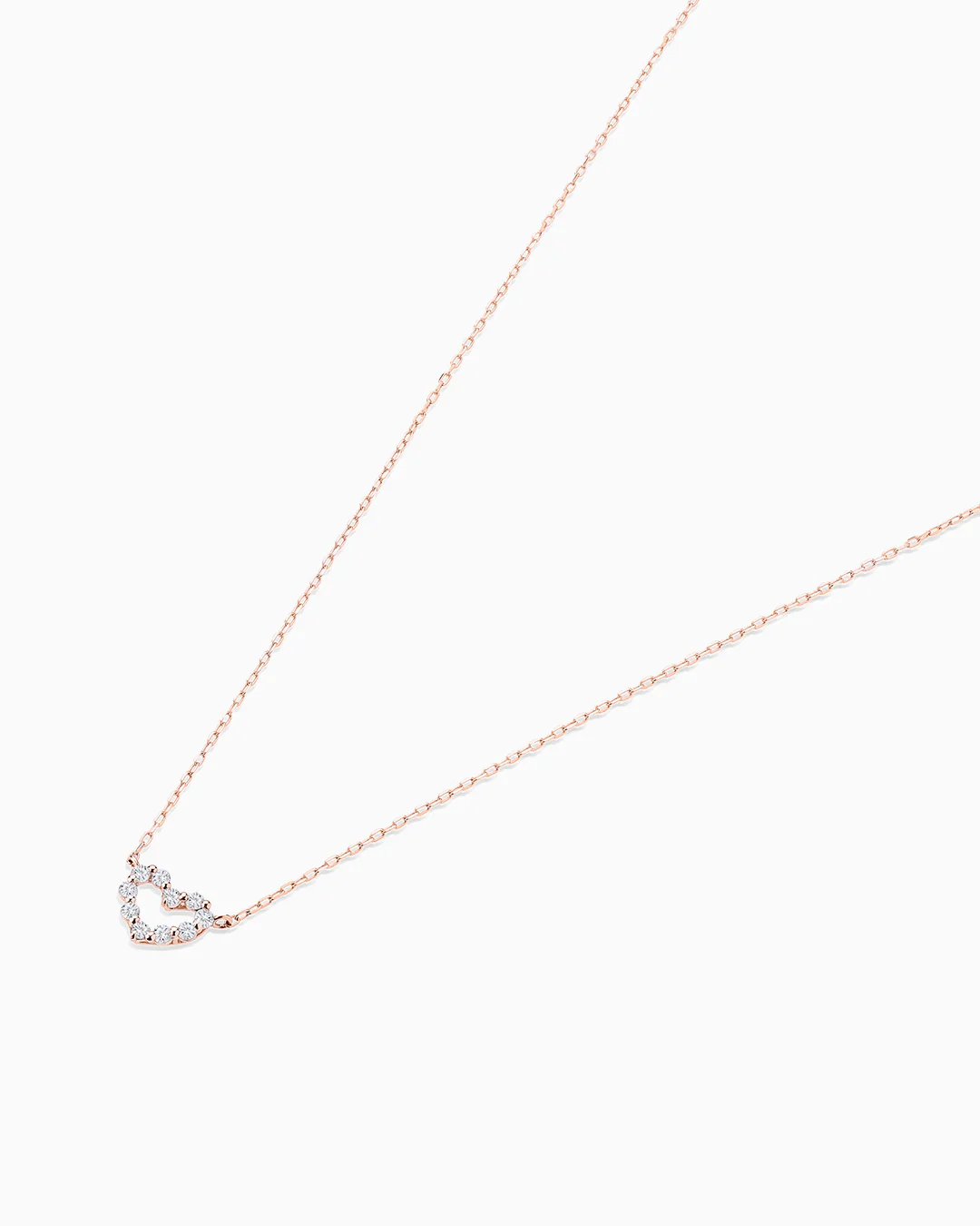 Gargantilla Petite Diamonds Heart en Oro Rosa de 18 Kt - Image 3