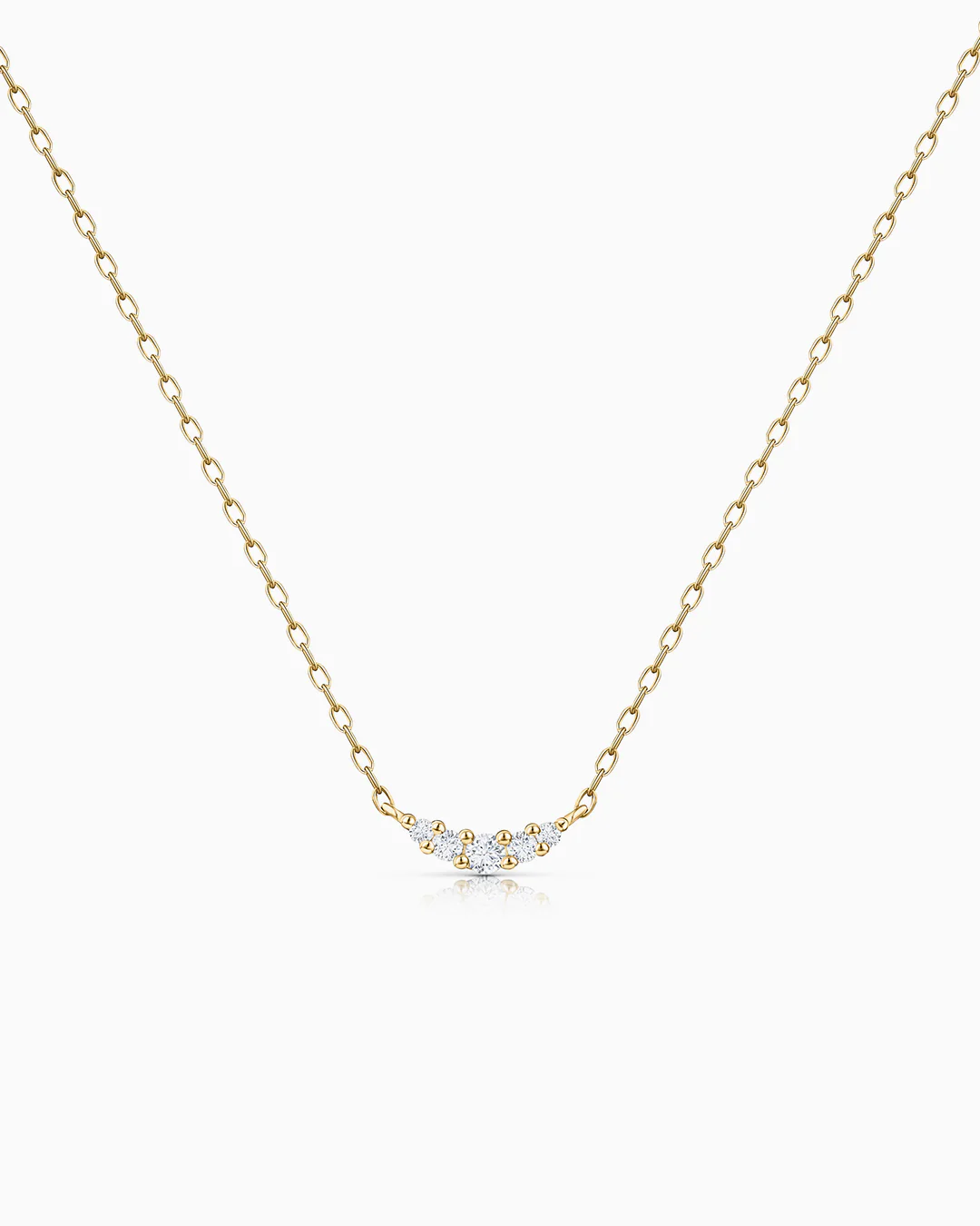 Gargantilla Petite Diamonds Wave en Oro Amarillo de18 Kt