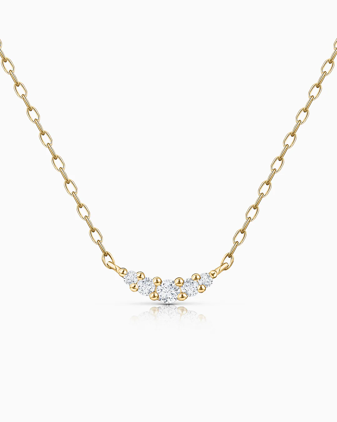 Gargantilla Petite Diamonds Wave en Oro Amarillo de18 Kt - Image 2