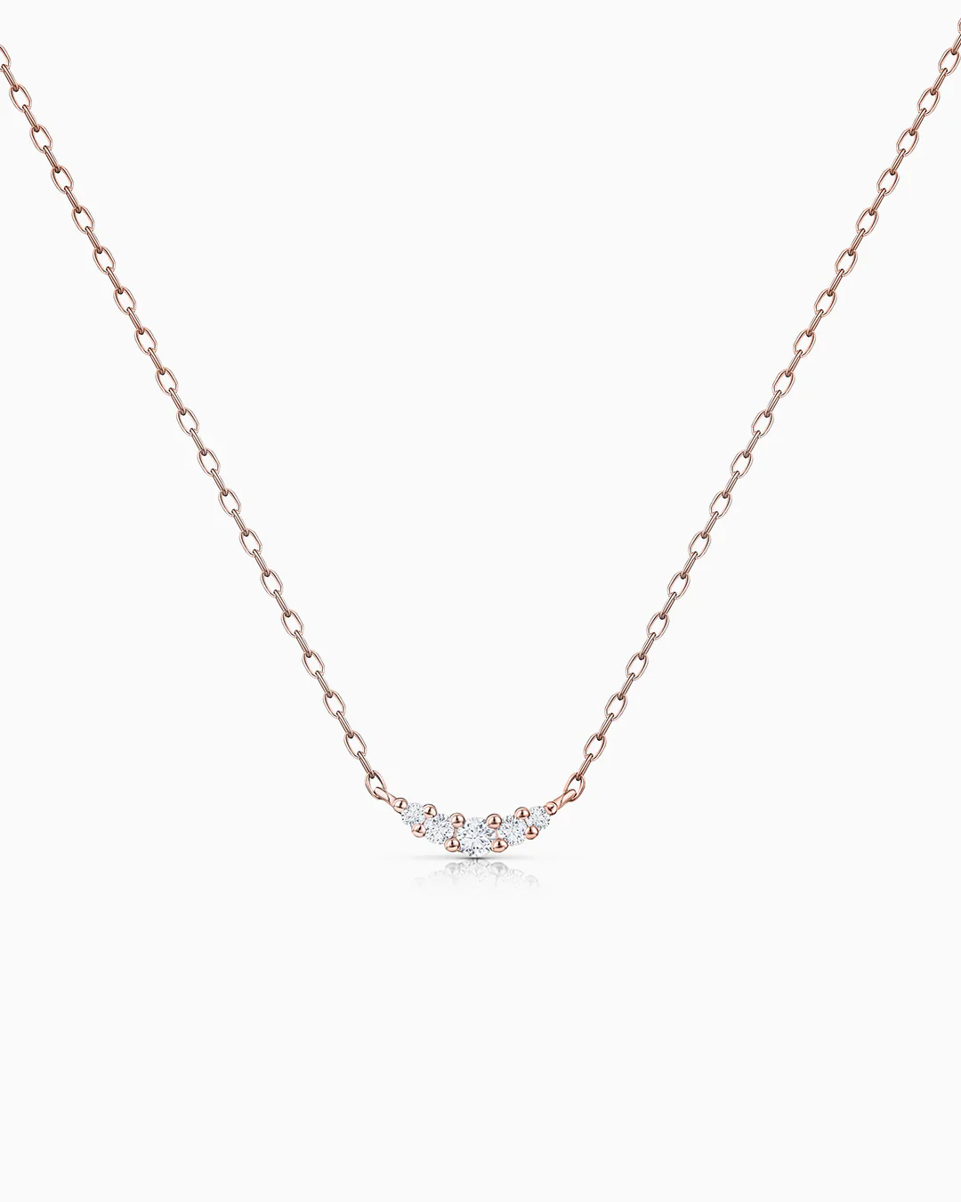 Gargantilla Petite Diamonds Wave en Oro Rosa de 18 Kt - Image 2