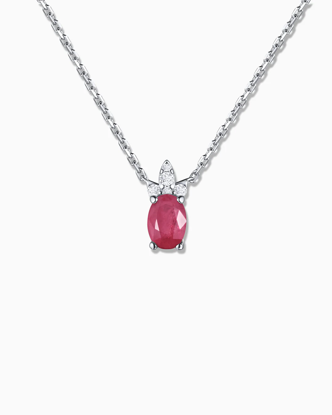 Gargantilla Red Jay de Rubí y Diamantes en Oro Blanco de 18 Kt