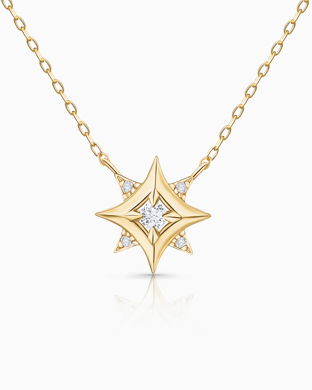 Gargantilla Rosa de los Vientos Mimosa en Oro Amarillo de 18 Kt