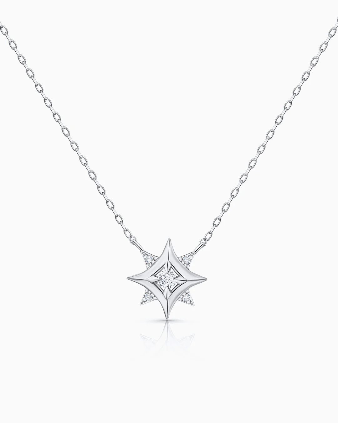 Gargantilla Rosa de los Vientos Mimosa en Oro Blanco de 18 Kt - Image 3