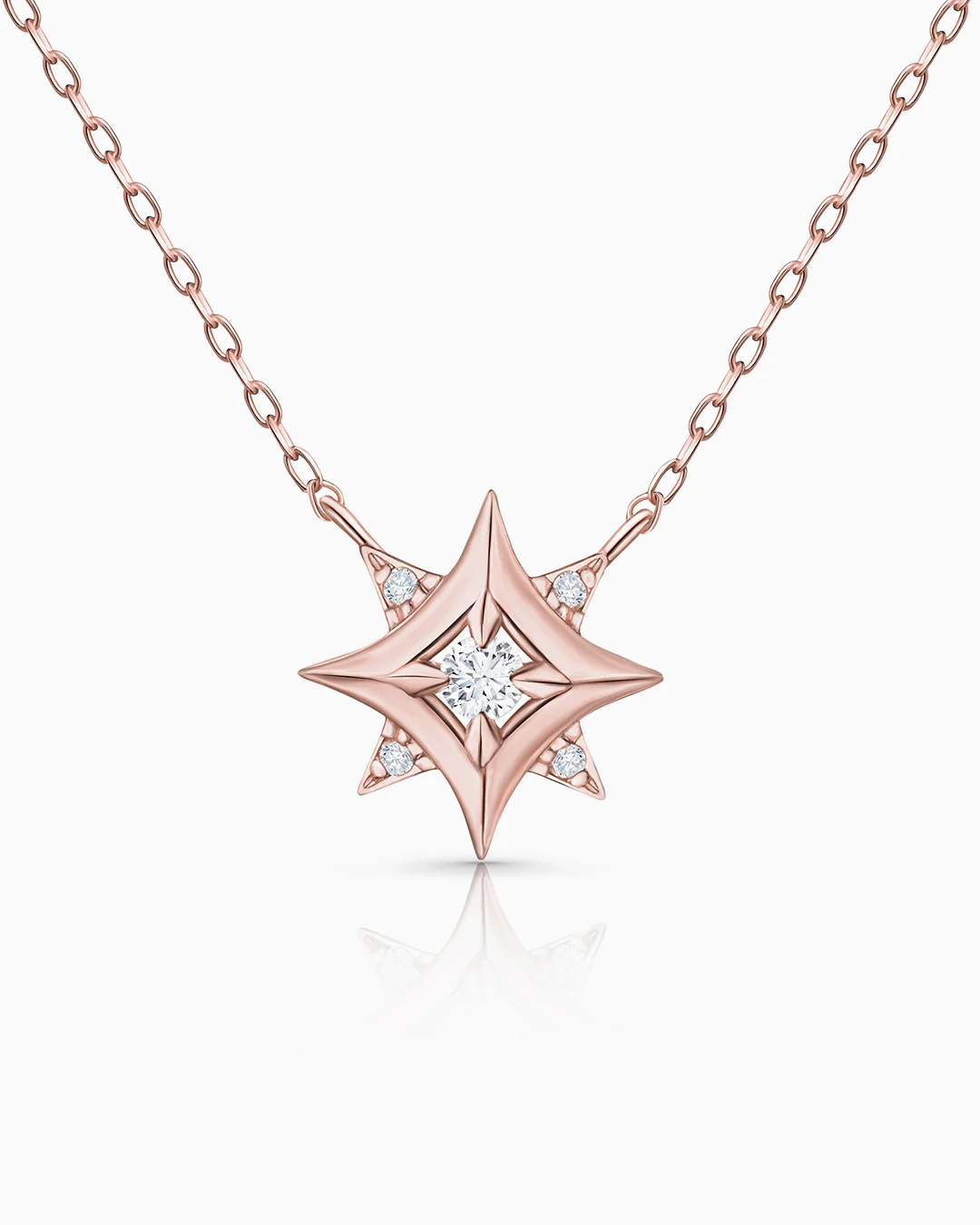 Gargantilla Rosa de los Vientos Mimosa en Oro Rosa de 18 Kt