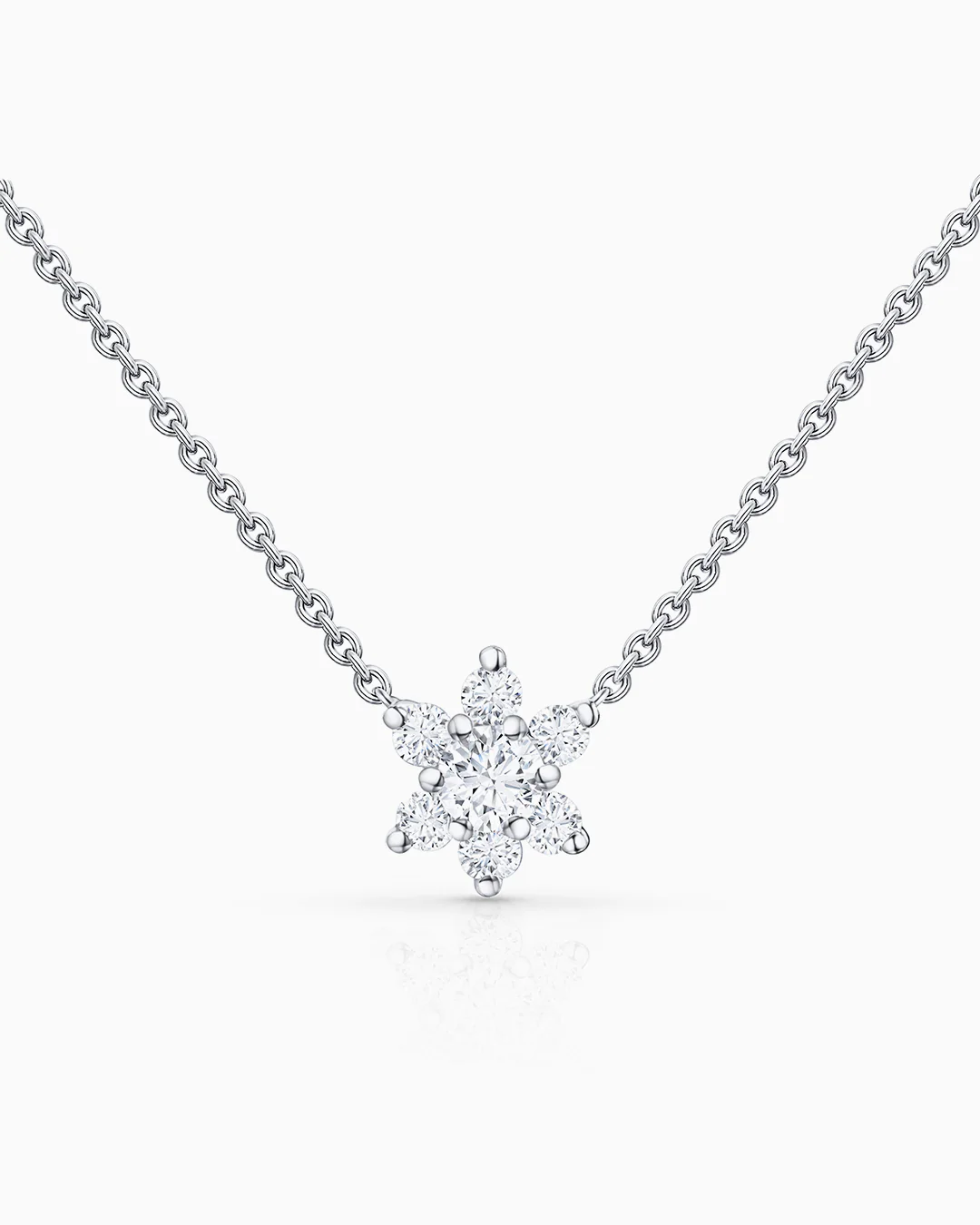 Gargantilla Rosette de Diamantes 0,15 Cts. en Oro Blanco de 18 Kt