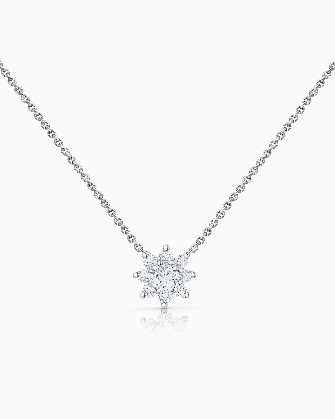 Gargantilla Rosette Solitaire de Diamantes 0,34 Cts. en Oro Blanco de 18 Kt - Image 4