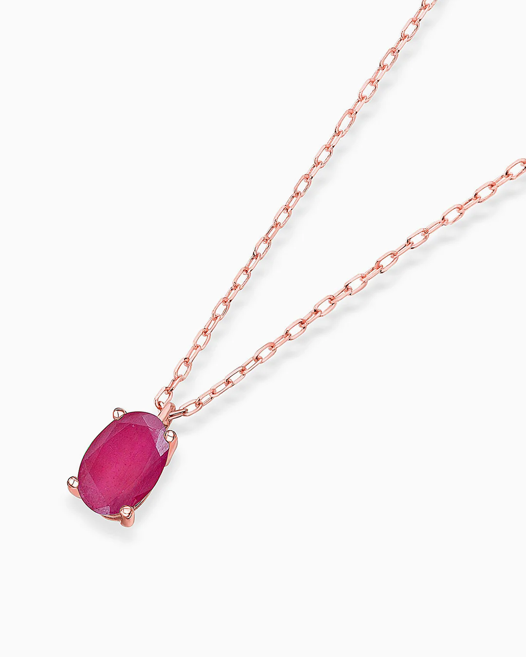 Gargantilla de Rubí Oval Vertical en Oro Rosa de 18 Kt - Image 3